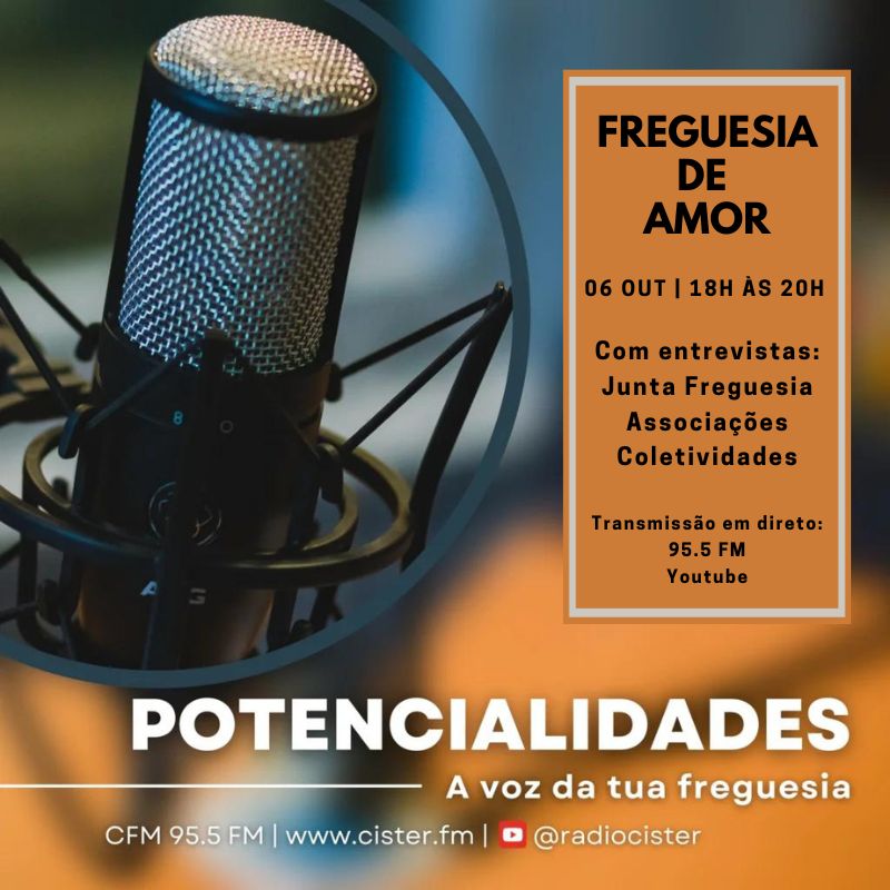 Imagem 06 outubro | Freguesia de Amor na Rádio Cister FM