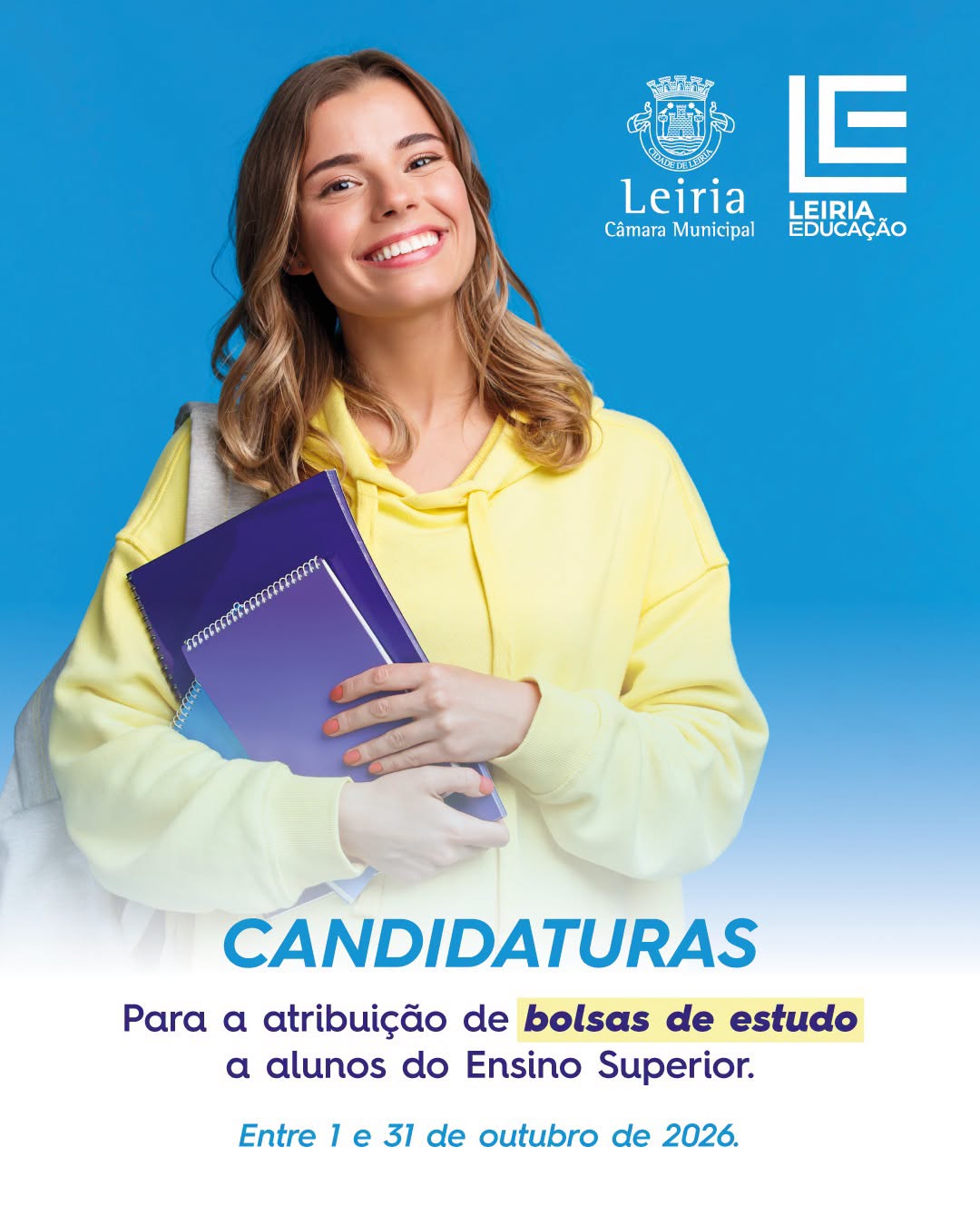 Notícia Candidaturas Bolsas de Estudo do Município de Leiria durante o mês de outubro